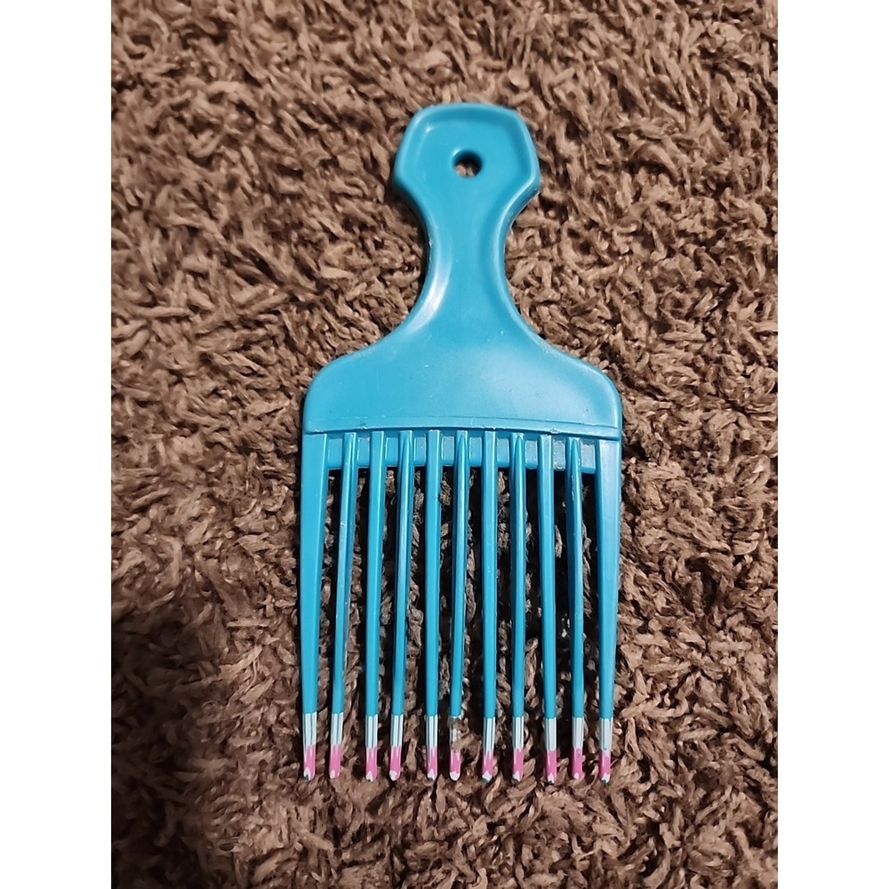 Vintage 80'S/90'S MEBCO Hair Pic Pick Comb Styling Detangling Turquoise Pink